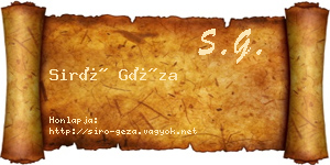 Siró Géza névjegykártya