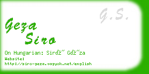 geza siro business card